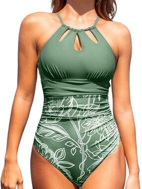 NWT Cupshe High Neck Tummy Control One-Piece Swimsuit – Size Medium